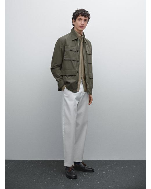 MASSIMO DUTTI Gray Stretch Jacket With Pocket Details for men