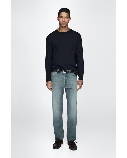 MASSIMO DUTTI Blue Straight-Leg Jeans for men