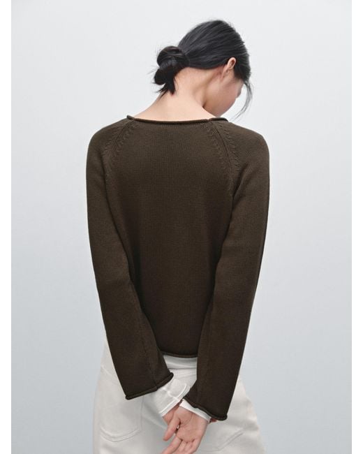 Maglia Perlata Traforata di MASSIMO DUTTI in Brown