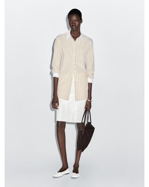 Camisa Rayas Detalle Contraste MASSIMO DUTTI de color White