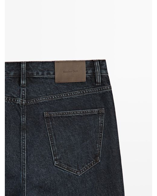 MASSIMO DUTTI Blue Straight-Leg Jeans for men