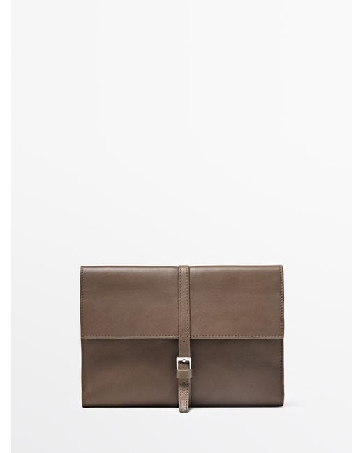 MASSIMO DUTTI Brown Tech Accessory Case