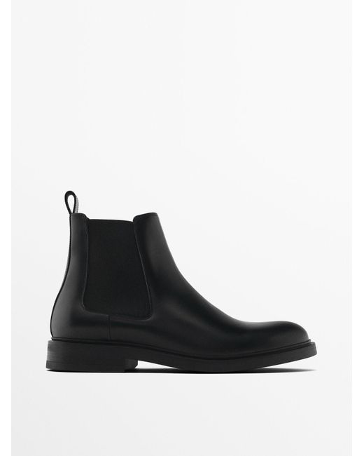 MASSIMO DUTTI Stiefeletten Mit Elastischem Schaft Aus Nappaleder in Black für Herren