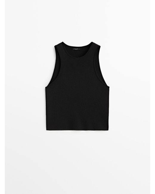 MASSIMO DUTTI Black Sleeveless Top Lyst
