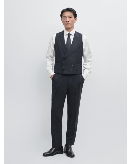 Chaleco Traje Lana Fría MASSIMO DUTTI de hombre de color White