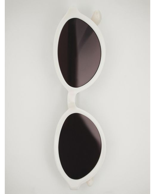 MASSIMO DUTTI White Oval Sunglasses