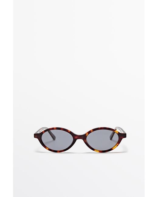 MASSIMO DUTTI White Oval Sunglasses