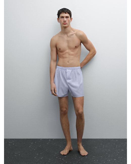 MASSIMO DUTTI Boxershorts Aus 100 Baumwolle Mit Streifen in Gray für Herren