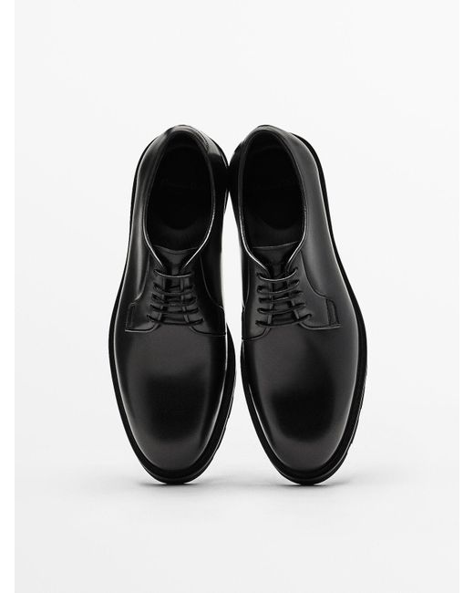 MASSIMO DUTTI Black Nappa Leather Shoes With Light Comfort Soles for Men |  Lyst