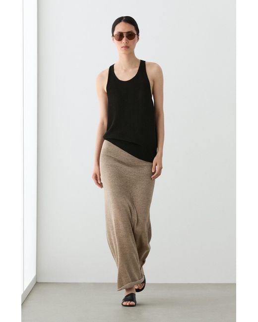 MASSIMO DUTTI Brown Knit Flared Skirt Complete Look
