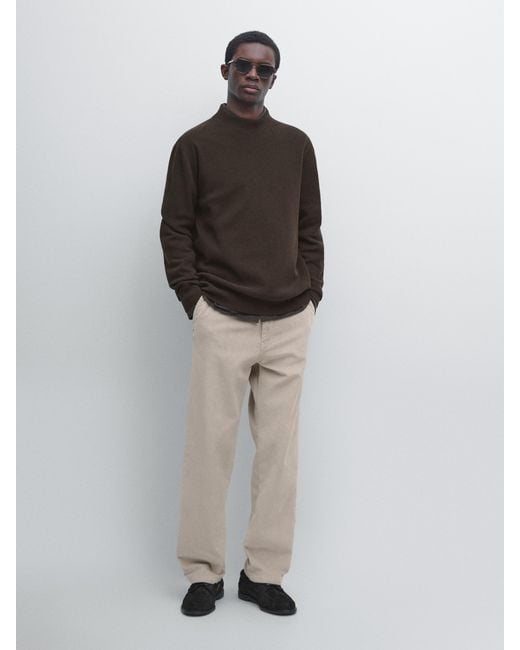 Pull À Col Montant En Maille De Coton Mélangé MASSIMO DUTTI pour homme en coloris Multicolor