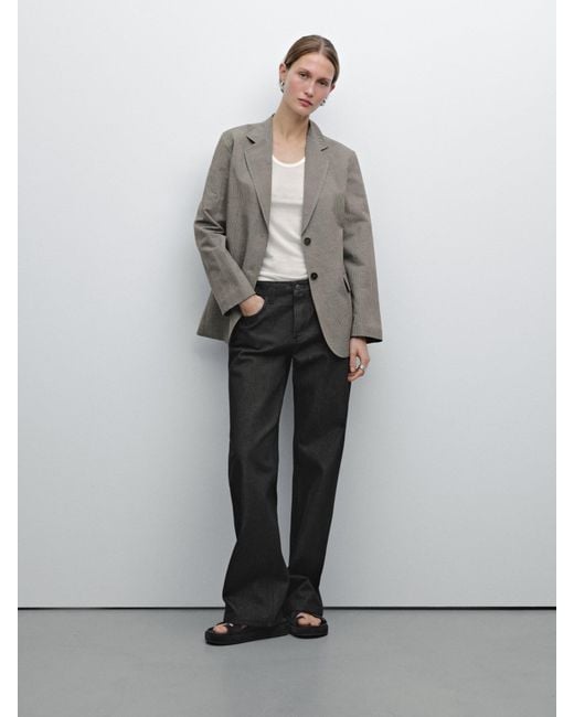 Blazer A Quadri di MASSIMO DUTTI in Gray