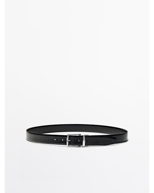 MASSIMO DUTTI White Reversible Nappa Leather Belt for men