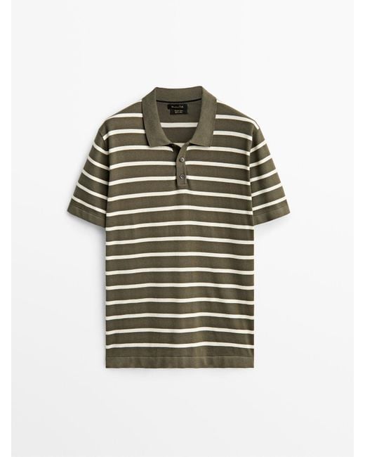 MASSIMO DUTTI Striped Short Sleeve Polo Sweater for Men | Lyst