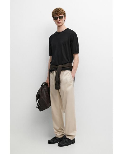 MASSIMO DUTTI Natural Cotton Blend Jogger Fit Pants for men
