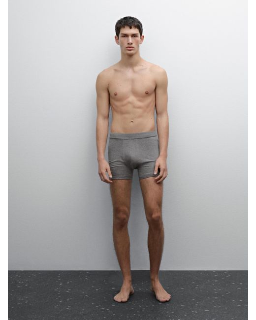 MASSIMO DUTTI White Plain Cotton Blend Boxers for men