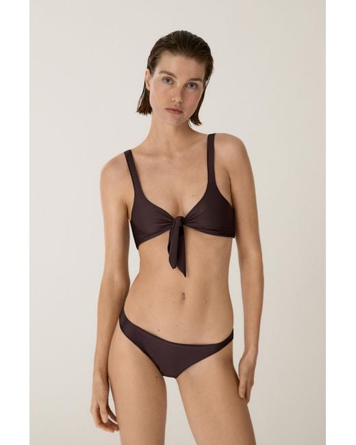 MASSIMO DUTTI Natural Shimmery Bikini Top