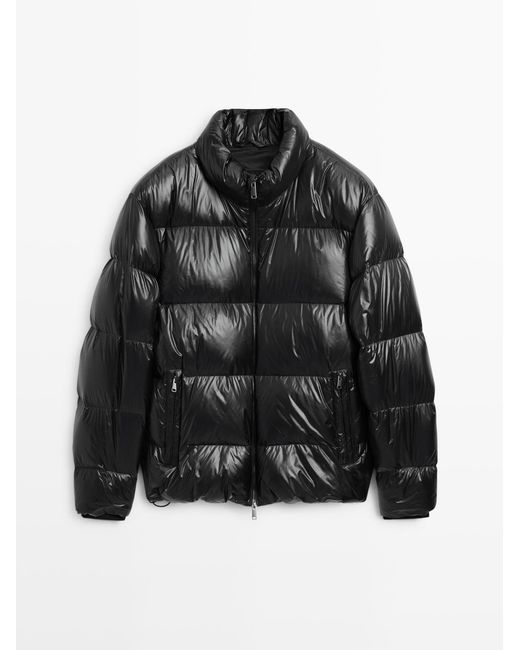 MASSIMO DUTTI Gewatteerd Donsjack in het Black voor heren