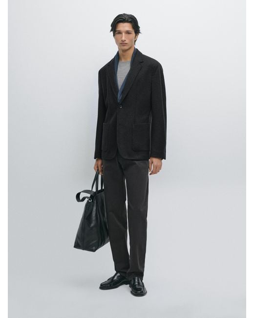 MASSIMO DUTTI Slim Fit Denim Trousers in Black for Men Lyst UK