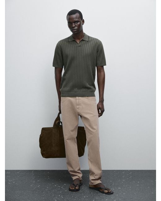 Polo En Maille Côtelée MASSIMO DUTTI pour homme en coloris Multicolor