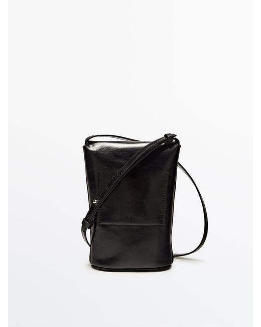 MASSIMO DUTTI Leather Mini Crossbody Bag Limited Edition in Black Lyst