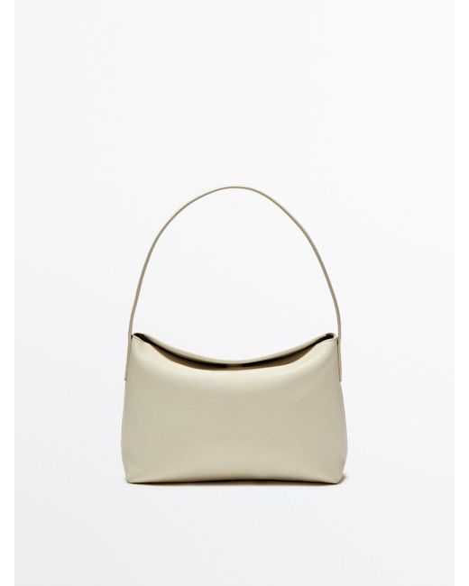 MASSIMO DUTTI New '90s Nappa Leather Shoulder Bag in White | Lyst