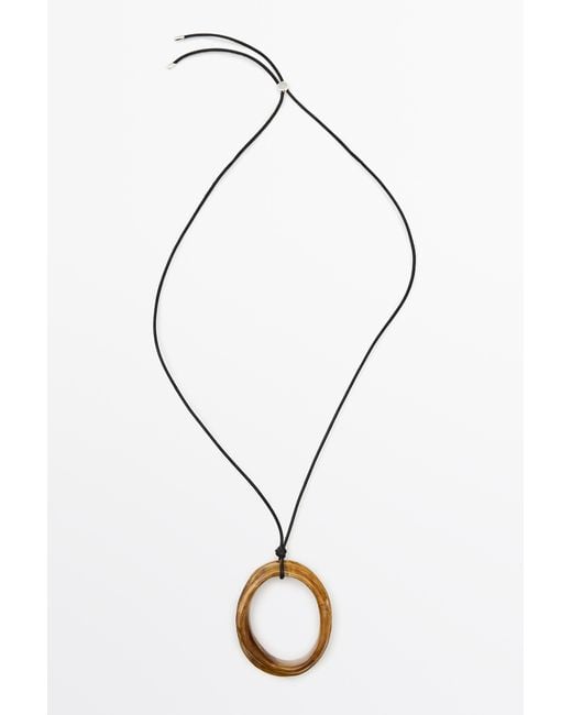 MASSIMO DUTTI Black Halskette Mit Ring
