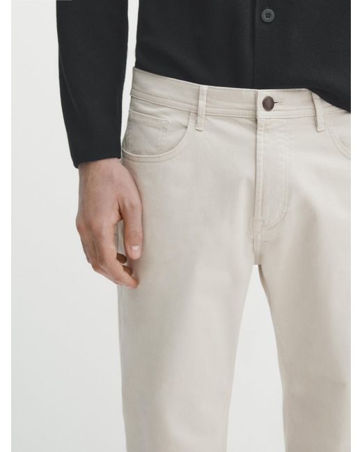MASSIMO DUTTI White Slim Fit Denim Trousers for men