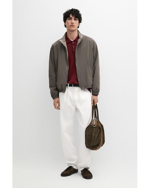 MASSIMO DUTTI Brown Reversible Cropped Jacket for men