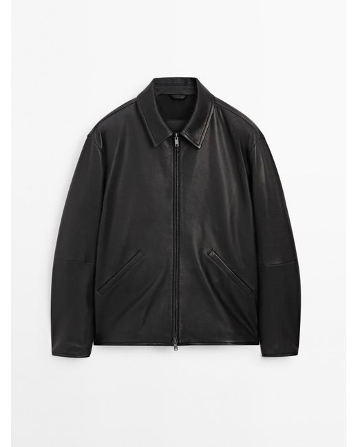 MASSIMO DUTTI Nappaleren Jack in het Black voor heren