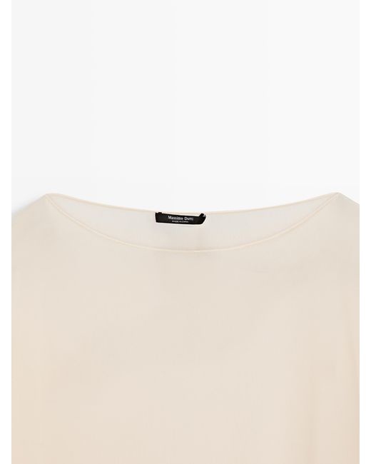 MASSIMO DUTTI Natural Asymmetric Cut Silk Cape