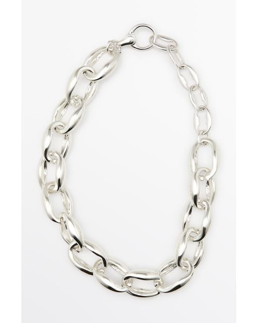 MASSIMO DUTTI White Chunky Chain Necklace