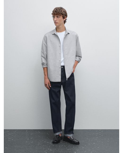 Camisa Regular Fit Jaspeada MASSIMO DUTTI de hombre de color Gray