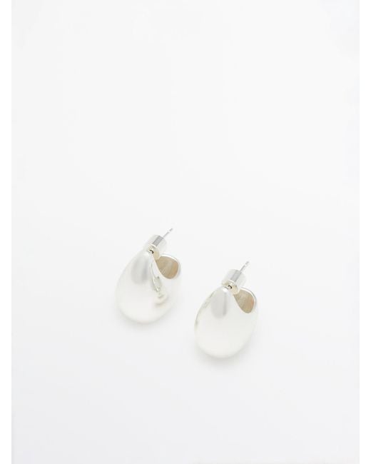 MASSIMO DUTTI White Droplet Detail Earrings