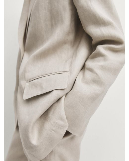 MASSIMO DUTTI Natural Oversize Suit Blazer