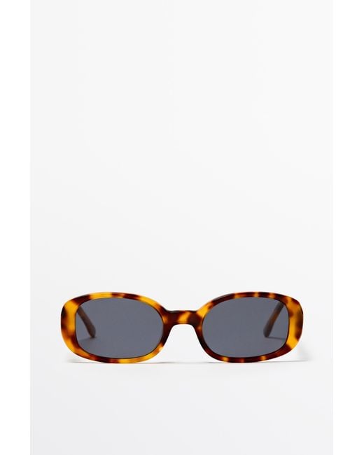 MASSIMO DUTTI Multicolor Oval Tortoiseshell-Effect Sunglasses