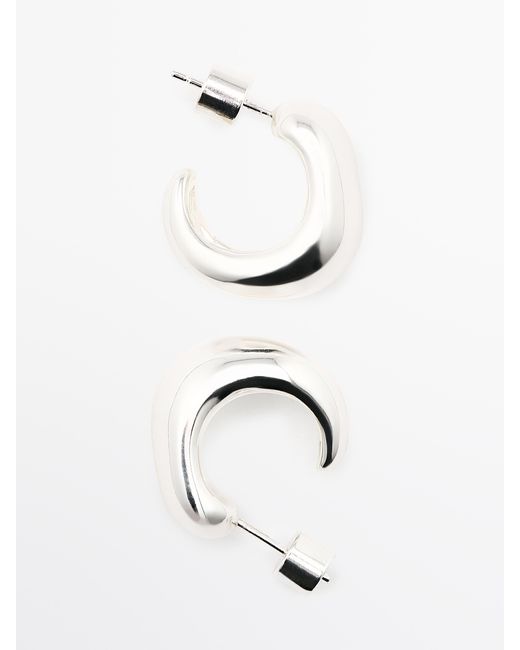 MASSIMO DUTTI White Small Rhinestone Earrings