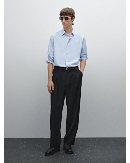 Camicia A Righe Regular Fit di MASSIMO DUTTI in Gray da Uomo