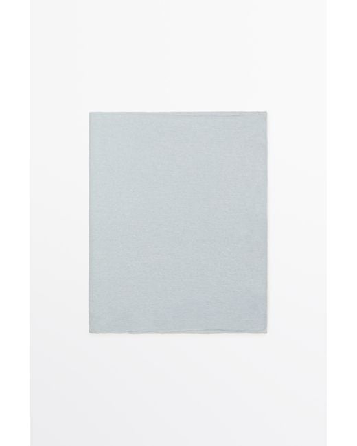 MASSIMO DUTTI White 100% Cashmere Scarf