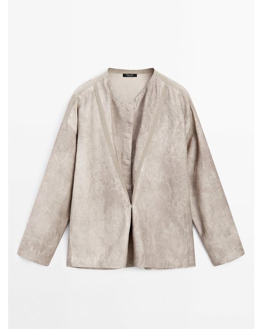MASSIMO DUTTI Overhemd Met Maltinto Wassing En Applicaties in het Natural