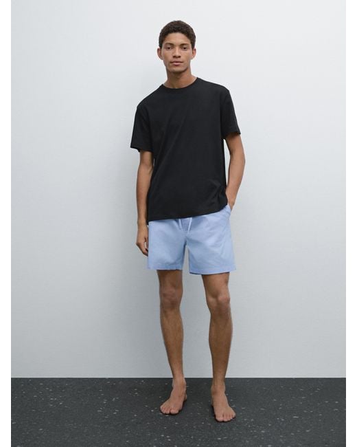 Pijama Camiseta Manga Corta Pantalón Rayas MASSIMO DUTTI de hombre de color Blue