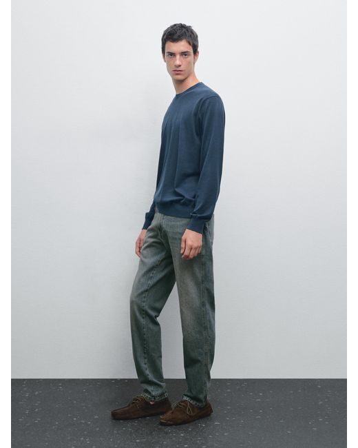 Jersey Mezcla Algodón Seda MASSIMO DUTTI de hombre de color Blue