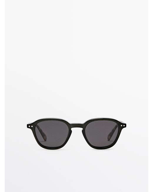 MASSIMO DUTTI White Round Sunglasses for men