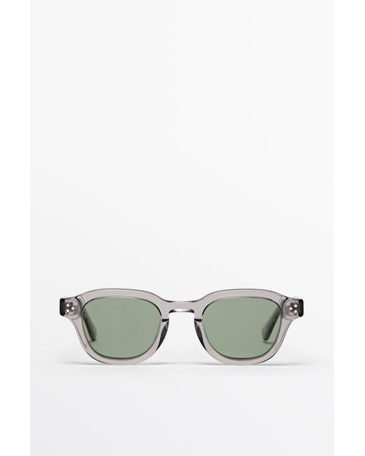 MASSIMO DUTTI Green Geometric Sunglasses for men