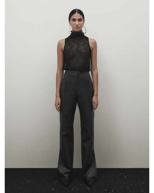 Massimo dutti cheap leather pants