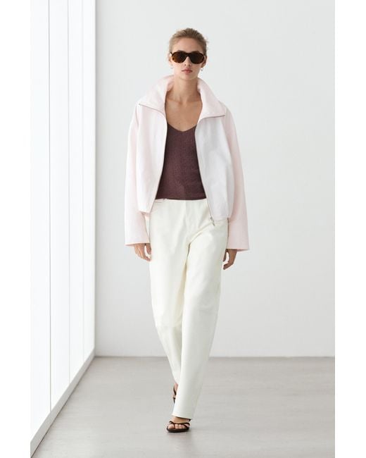 MASSIMO DUTTI Multicolor High Neck Bomber Jacket