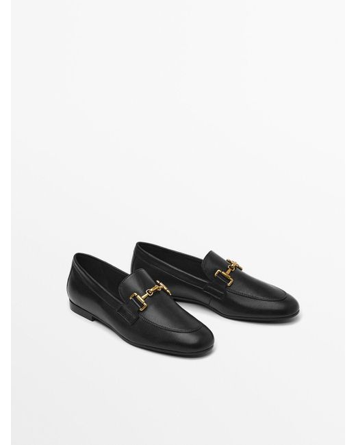 Loafers with hotsell metal buckle