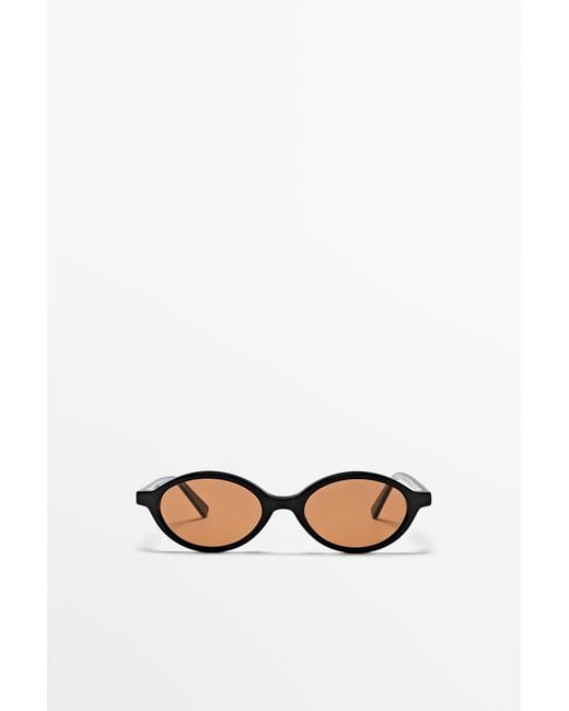MASSIMO DUTTI White Oval Sunglasses