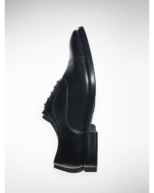 MASSIMO DUTTI Black Oxford Shoes for men
