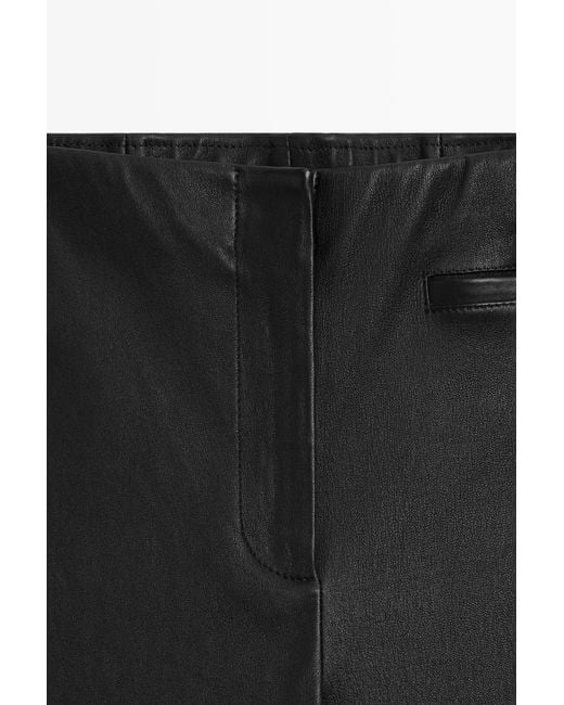 MASSIMO DUTTI Black Leather Capris